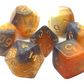 7 Piece DnD RPG Dice Set: Galaxy - Black, Orange, & Ivory