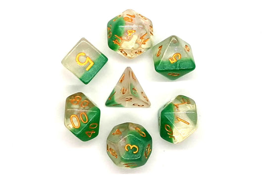 7 Piece DnD RPG Dice Set: Luminous - Morning Mist