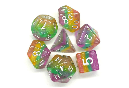 7 Piece DnD RPG Dice Set: Luminous - Fairy Dust