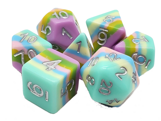 7 Piece DnD RPG Dice Set: Gradients - Easter Egg Hunt