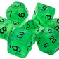 7 Piece DnD RPG Dice Set: Galaxy - Green Shimmer