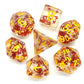 7 Piece DnD RPG Dice Set: Infused - Orange Butterfly w/ Yellow