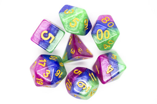 7 Piece DnD RPG Dice Set: Gradients - Jester’s Court