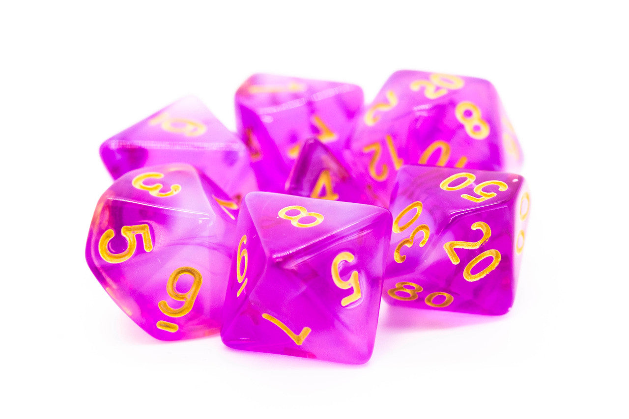 7 Piece DnD RPG Dice Set: Nebula - Light Purple