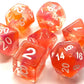 7 Piece DnD RPG Dice Set: Nebula - Orange & Pink