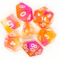 7 Piece DnD RPG Dice Set: Nebula - Orange & Pink