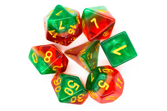 7 Piece DnD RPG Dice Set: Gradients - Watermelon Yum!