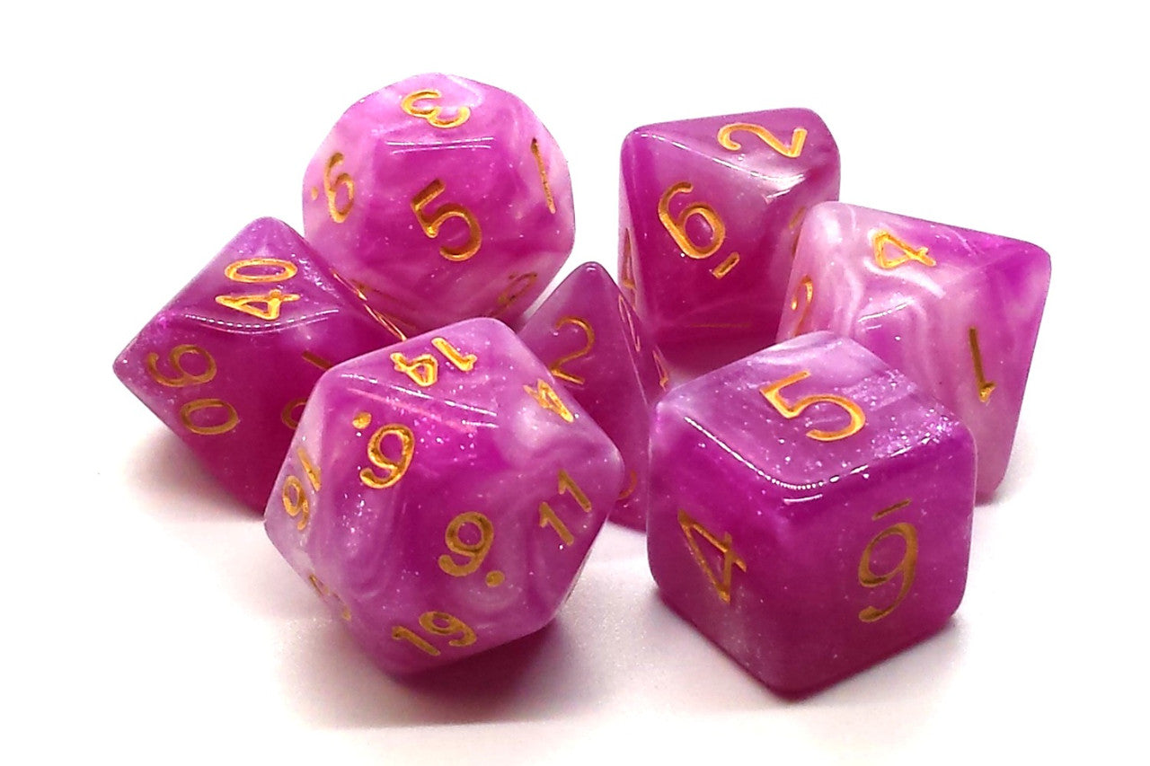 7 Piece DnD RPG Dice Set: Galaxy - First Kiss