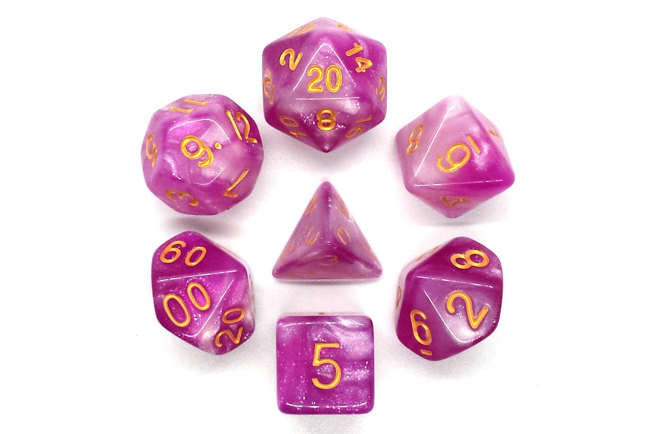 7 Piece DnD RPG Dice Set: Galaxy - First Kiss