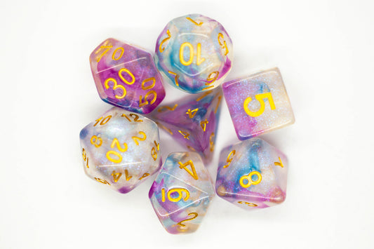 7 Piece DnD RPG Dice Set: Luminous - Violent Storm