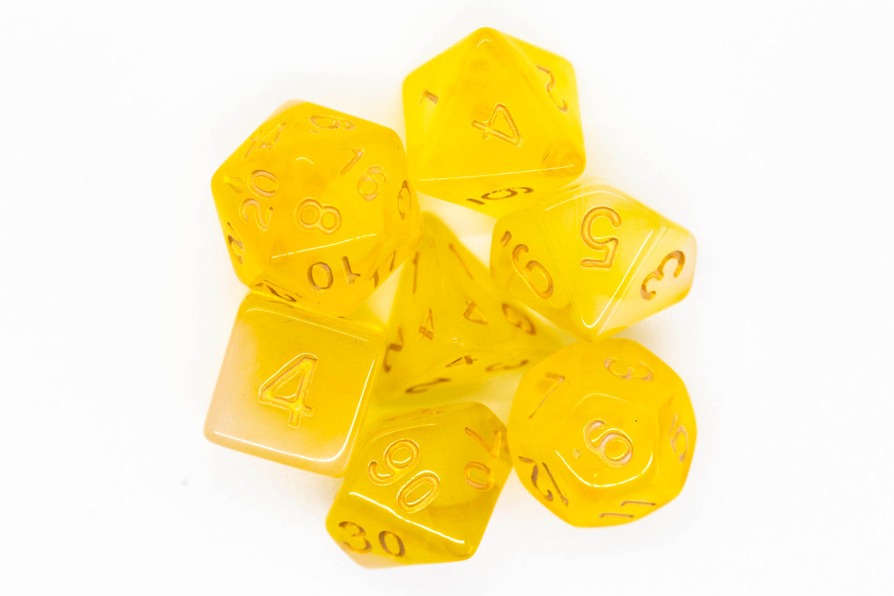 7 Piece DnD RPG Dice Set: Nebula - Yellow