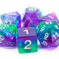 7 Piece DnD RPG Dice Set: Gradients - Translucent Blue Aurora