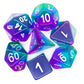 7 Piece DnD RPG Dice Set: Gradients - Translucent Blue Aurora