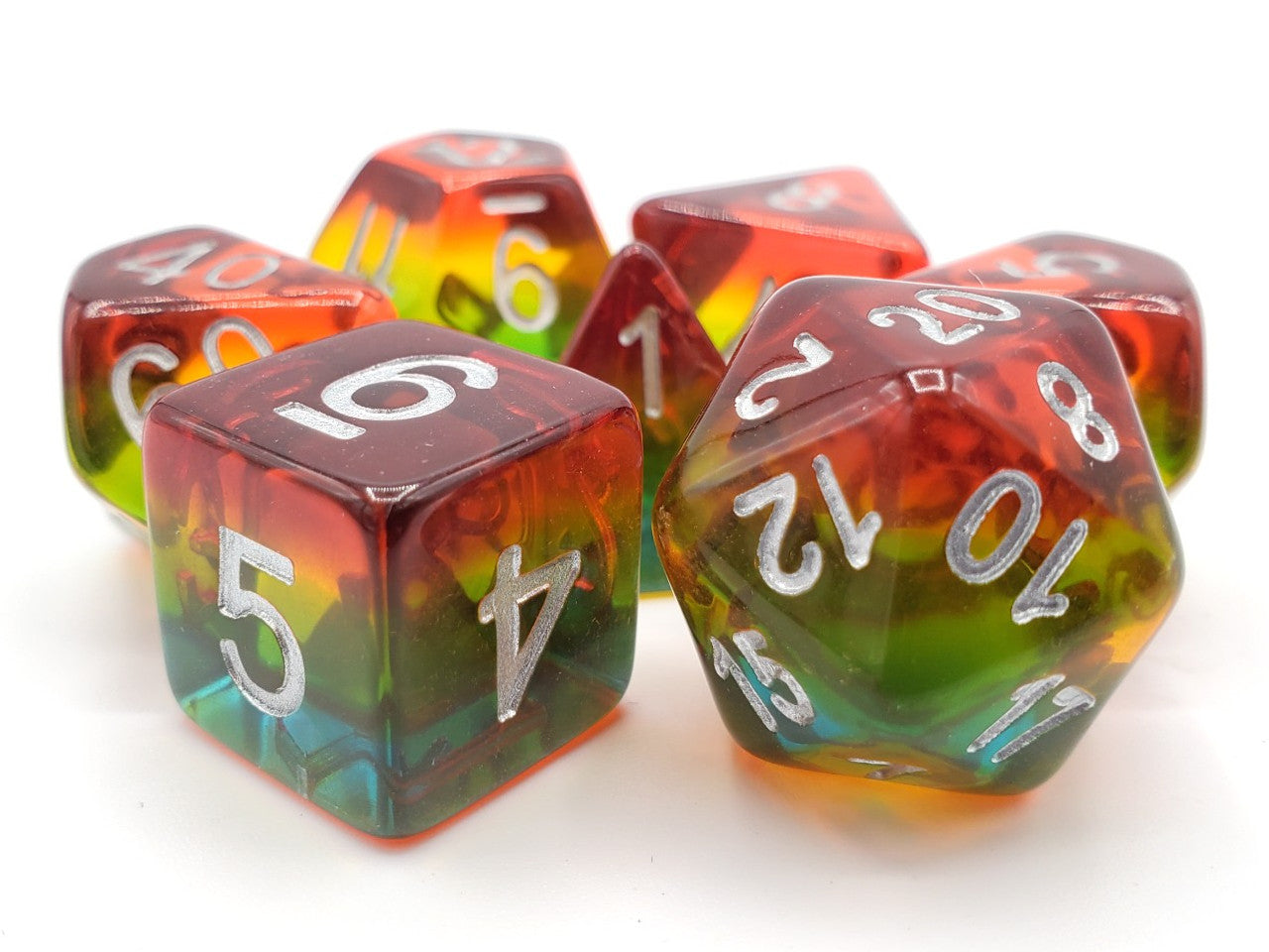 7 Piece DnD RPG Dice Set: Gradients - Psychodelic Trip