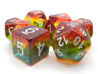 7 Piece DnD RPG Dice Set: Gradients - Psychodelic Trip