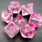 7 Piece DnD RPG Dice Set: Luminous - Pink Planet