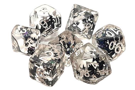 7 Piece DnD RPG Dice Set: Infused - Black Butterfly