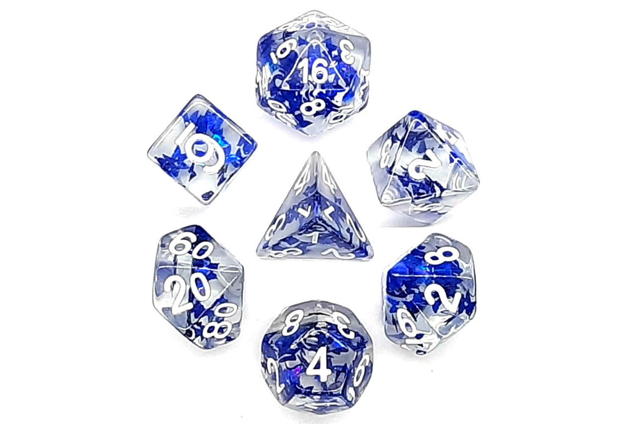 7 Piece DnD RPG Dice Set: Infused - Sapphire Butterfly