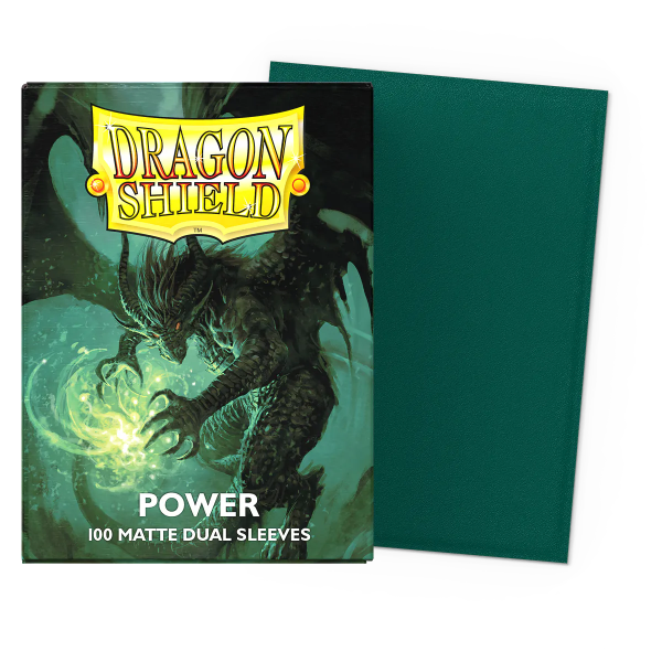 Dragon Shield - Metallic Green: Power Matte Dual Sleeves, 100ct