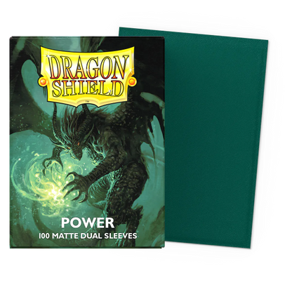 Dragon Shield - Metallic Green: Power Matte Dual Sleeves, 100ct