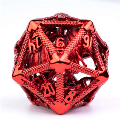 Foam Brain - HOLLOW DRAGON KEEP D20 - RED