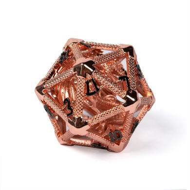 Foam Brain - HOLLOW DRAGON KEEP D20 - ROSE GOLD