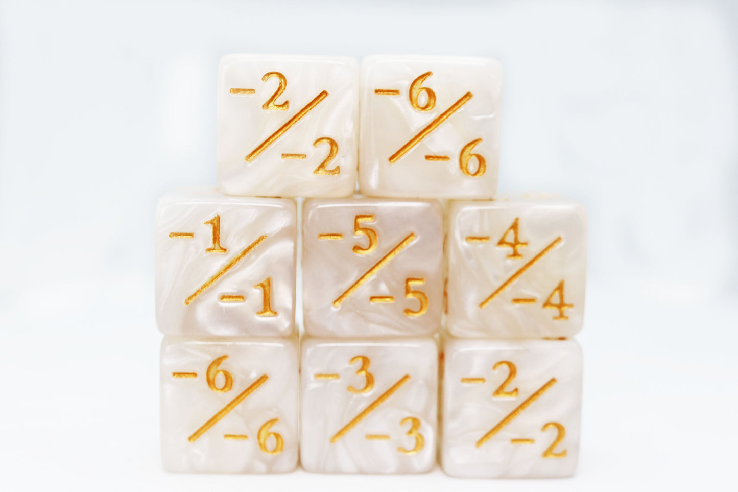 Foam Brain - -1/-1 PEARL WHITE COUNTERS FOR MAGIC - SET OF 8