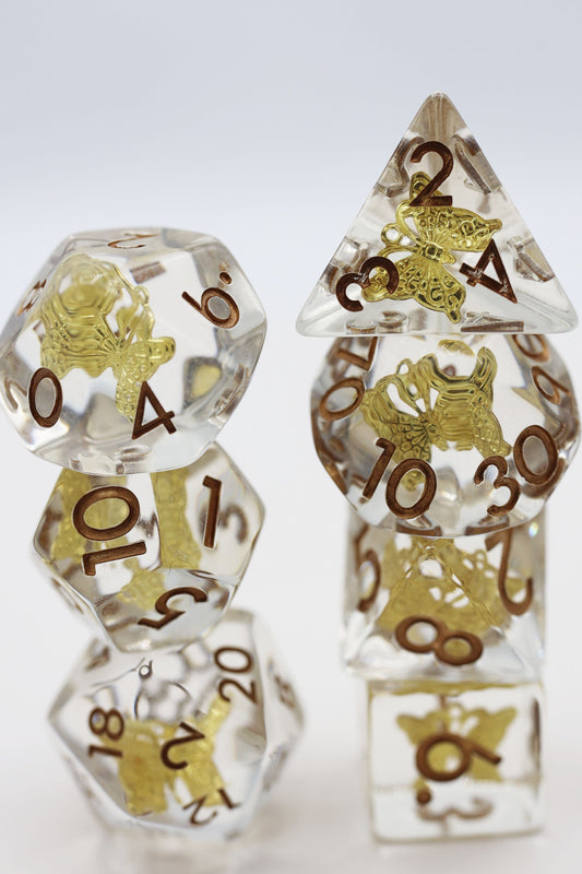 Foam Brain - Gilded Butterfly RPG Dice Set