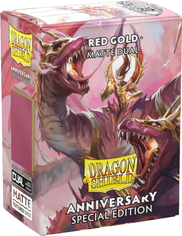 Dragon Shield - Pomegranate & Gold Matte Dual Sleeves (100)