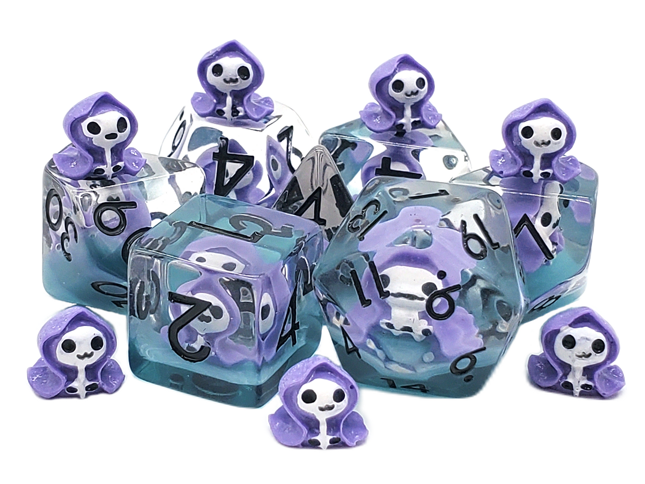 7 Piece DnD RPG Dice Set: Infused - Ghost Purple