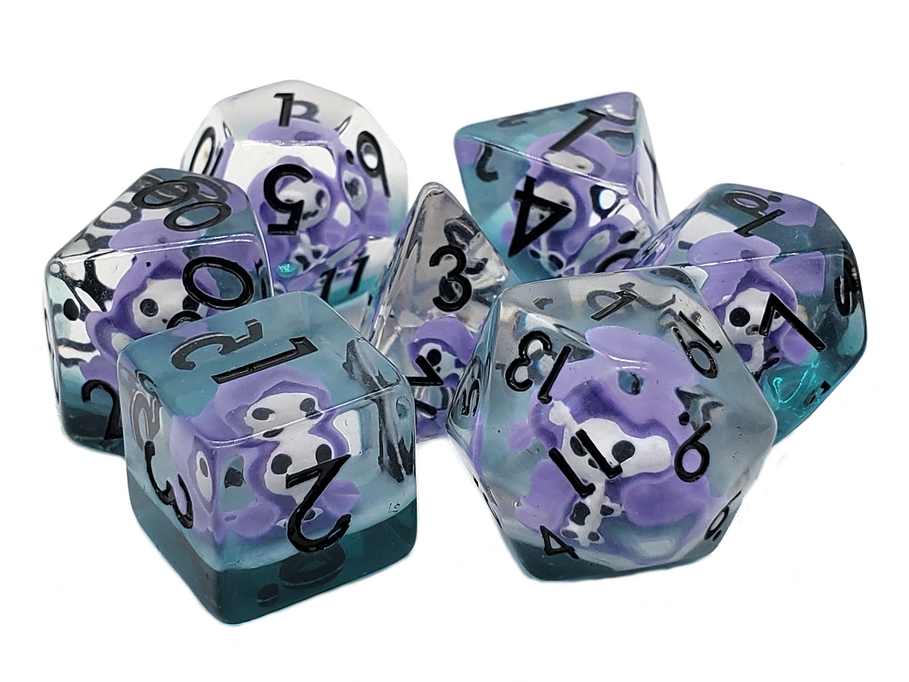 7 Piece DnD RPG Dice Set: Infused - Ghost Purple