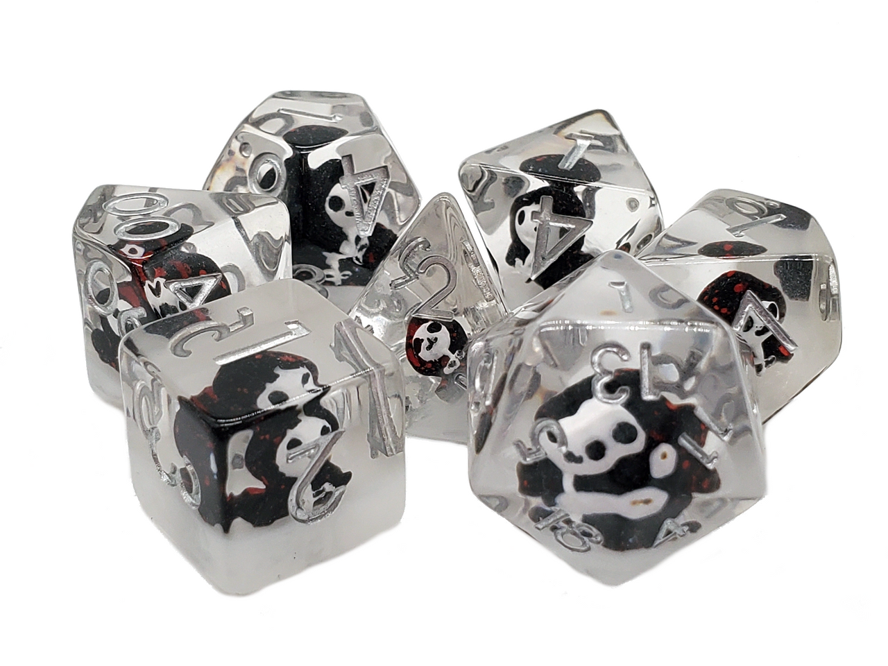 7 Piece DnD RPG Dice Set: Infused - Ghost Black