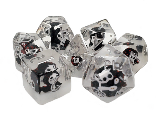 7 Piece DnD RPG Dice Set: Infused - Ghost Black