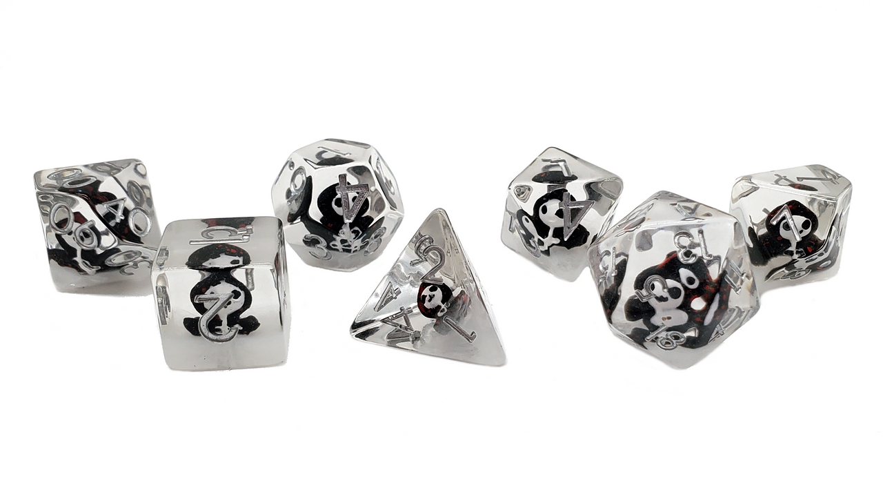 7 Piece DnD RPG Dice Set: Infused - Ghost Black