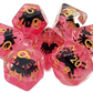 7 Piece DnD RPG Dice Set: Animal Kingdom - Spider - Black w/ Red