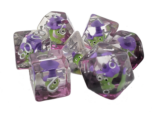 7 Piece DnD RPG Dice Set: Infused - Green Goblin