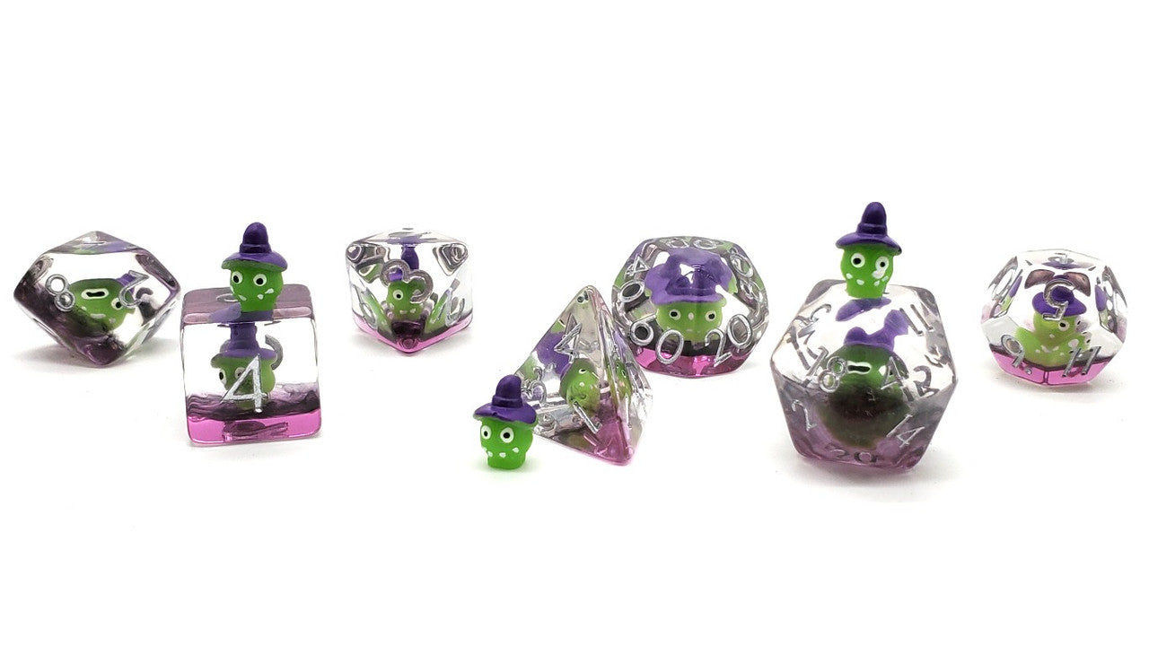 7 Piece DnD RPG Dice Set: Infused - Green Goblin