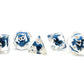 7 Piece DnD RPG Dice Set: Infused - Skull Blue w/ White