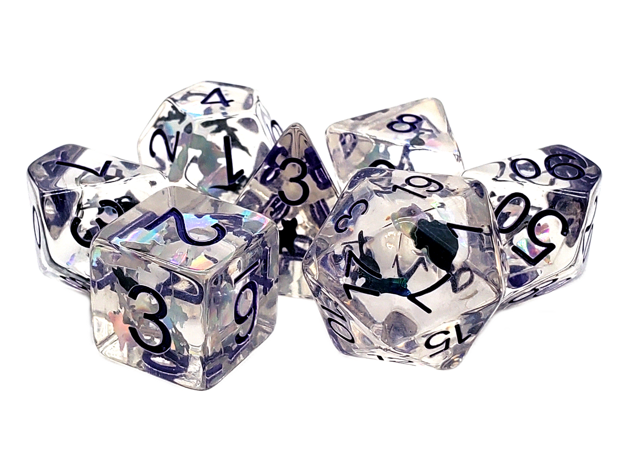 7 Piece DnD RPG Dice Set: Animal Kingdom - Happy Halloween!