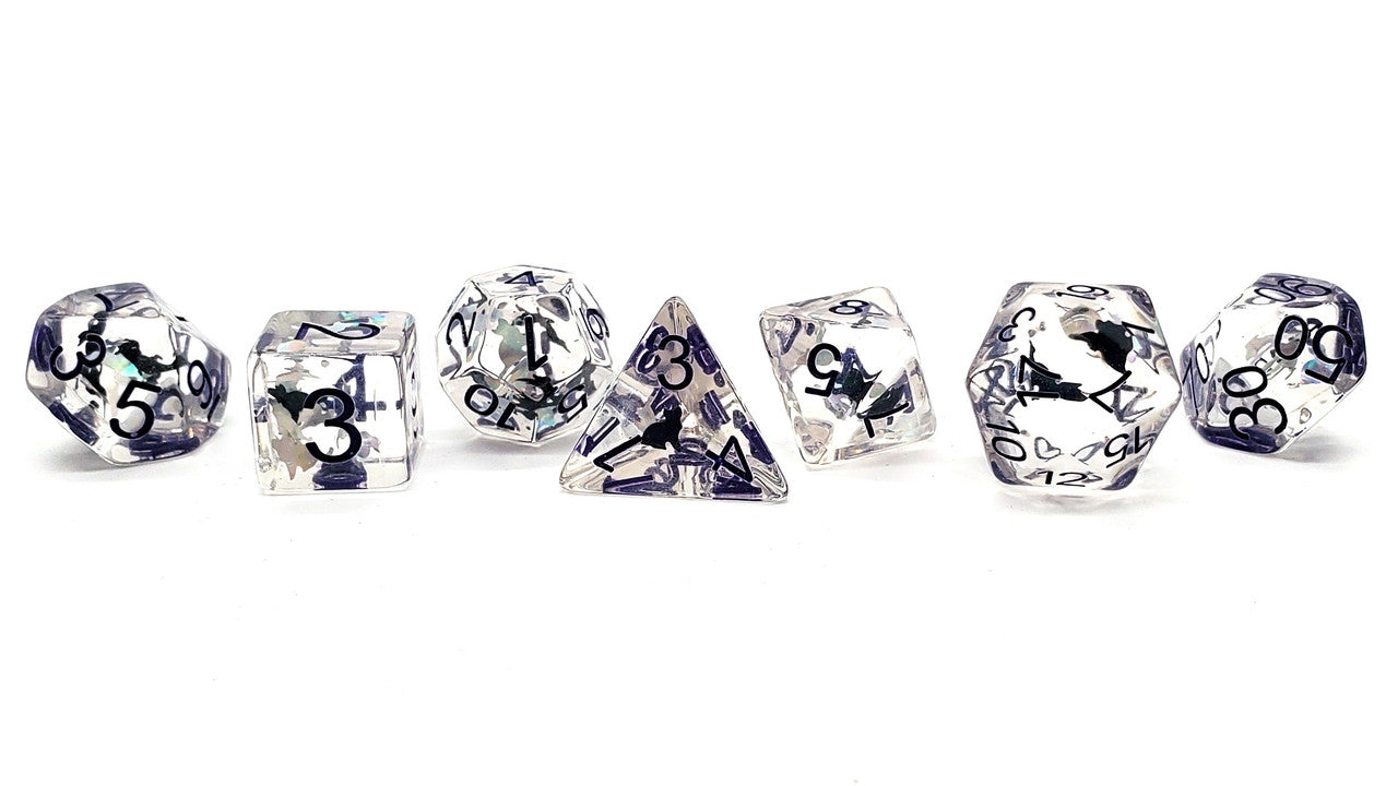 7 Piece DnD RPG Dice Set: Animal Kingdom - Happy Halloween!