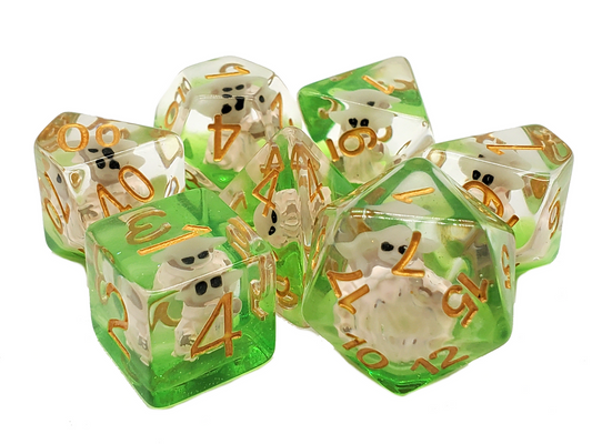 7 Piece DnD RPG Dice Set: Infused - Baby Goblin