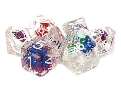 7 Piece DnD RPG Dice Set: Animal Kingdom - Spider - Colorful