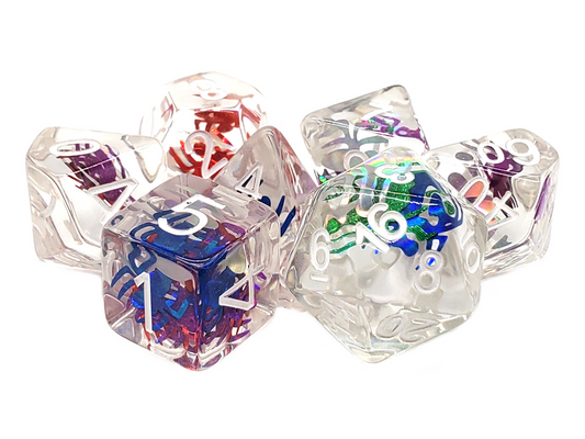 7 Piece DnD RPG Dice Set: Animal Kingdom - Spider - Colorful