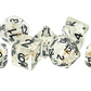 7 Piece DnD RPG Dice Set: Infused - White Skull