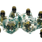 7 Piece DnD RPG Dice Set: Infused - Skull Yellow w/ Teal