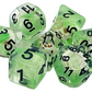 7 Piece DnD RPG Dice Set: Infused - Skull Green