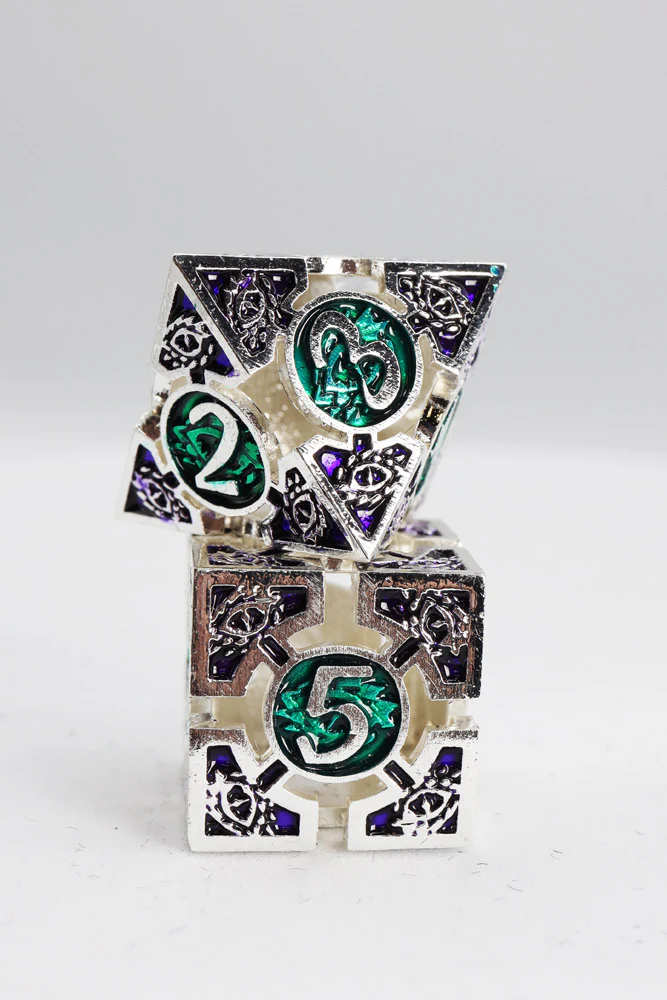 Foam Brain - Oculus: Angelic - Metal RPG Dice Set