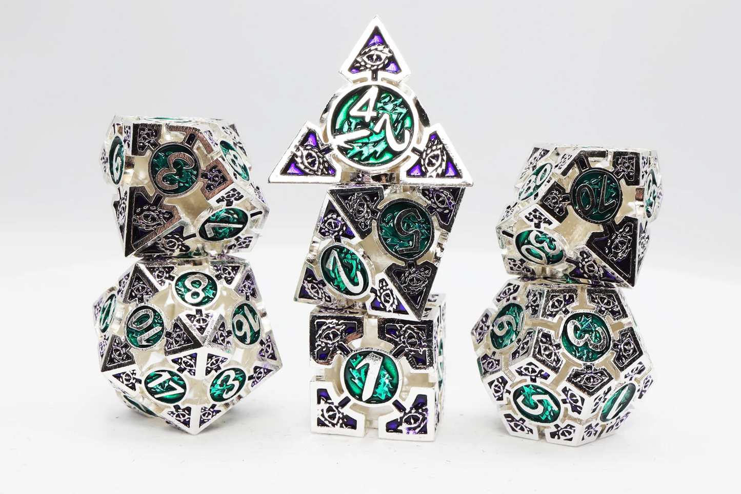 Foam Brain - Oculus: Angelic - Metal RPG Dice Set