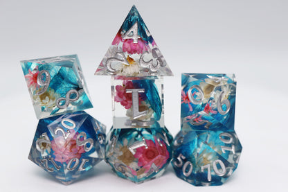 Foam Brain - Sharp Edge Resin RPG Dice Set: Wildflower Bouquet