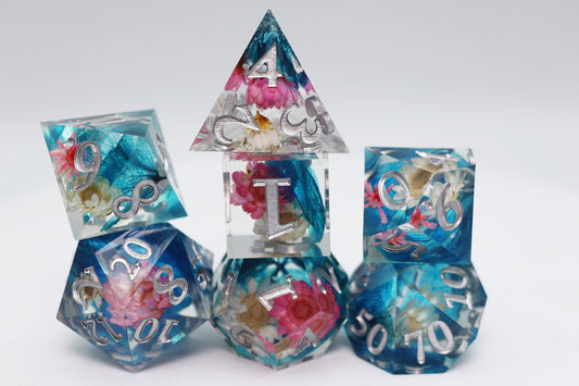 Foam Brain - Sharp Edge Resin RPG Dice Set: Wildflower Bouquet